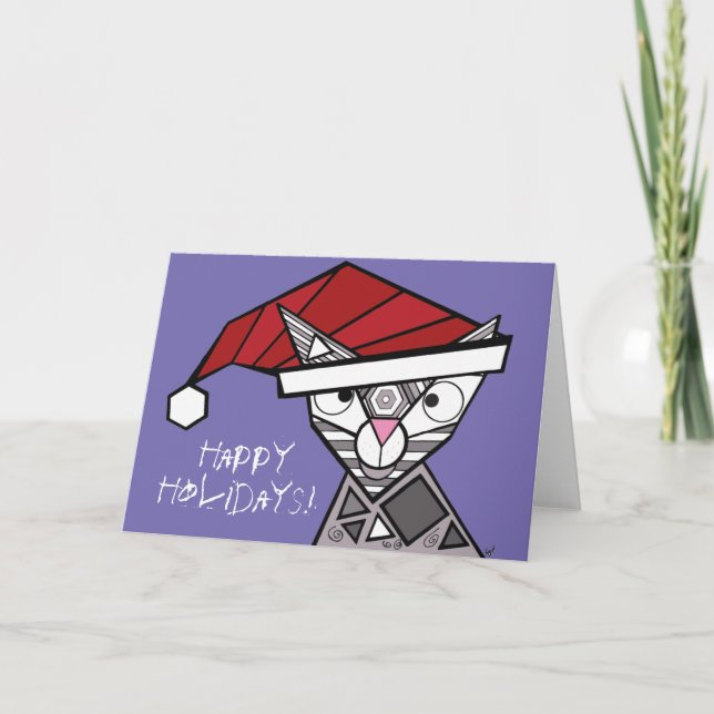 Carte De Remerciements Geo Kitty Joyeuses Vacances ! (Devant)