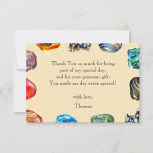 Carte De Remerciements Géologie fête d'anniversaire roche gemstone