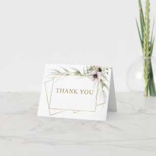 Carte de remerciements géométrique Eucalyptus Gold