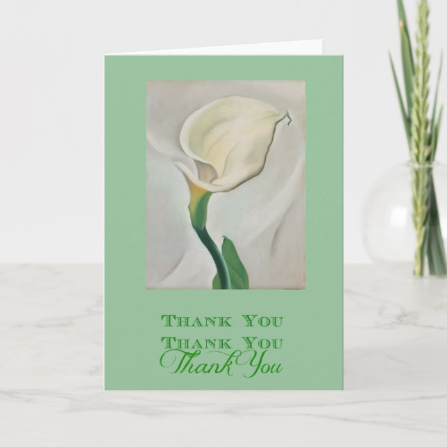 Carte De Remerciements Georgia O'Keefe White Cala Lily Thank You (Devant)