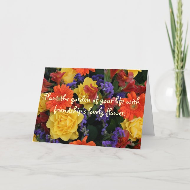 Carte De Remerciements Gerbera Rose Bouquet, Plante jardin (Devant)