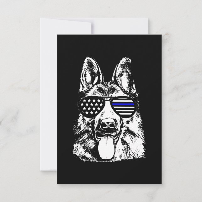 Carte De Remerciements German Shepherd Police Officer Police Dog (Devant)