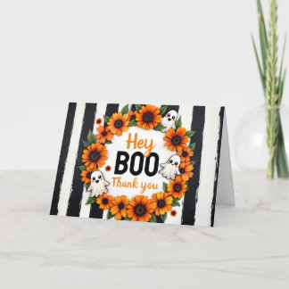 Carte De Remerciements Ghost Halloween personnalisé 'Hey Boo, Merci'