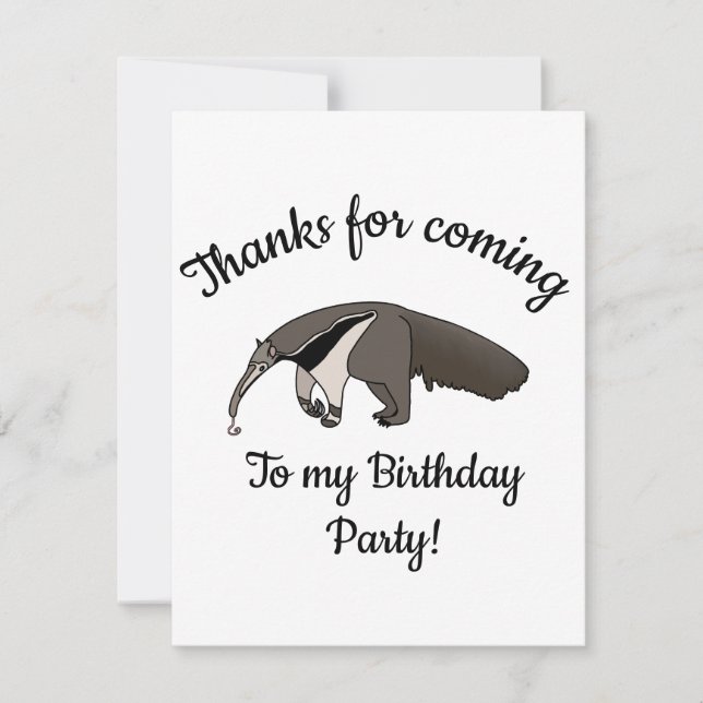Carte De Remerciements Giant Anteater Joyeux anniversaire (Devant)