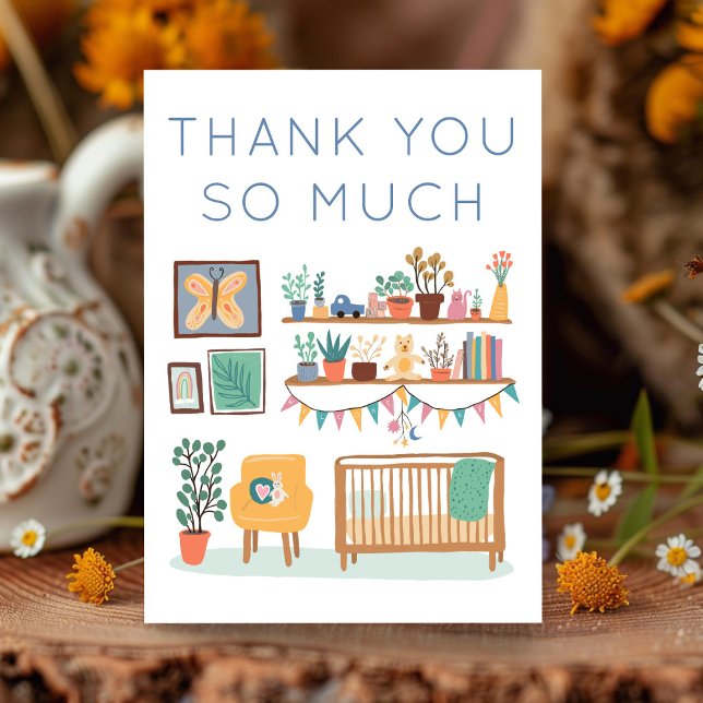 Carte De Remerciements GIFTS BABY SHOWER Nourriture mignonne (Cute Nursery BABY SHOWER GIFTS Thank You Card
)