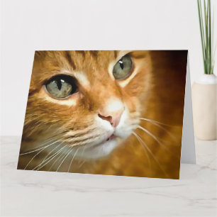 Carte De Remerciements Gingembre adorable Tabby Chat Poster Portrait anim