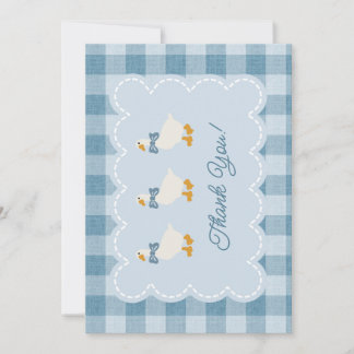 Carte De Remerciements Gingham Bleu Poudre Remerciements Baby Shower pour