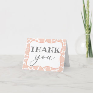 Carte De Remerciements Girafe Bébé Fille Rose