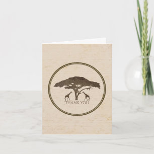 Carte De Remerciements Girafes de safari africain & Remerciements de mari