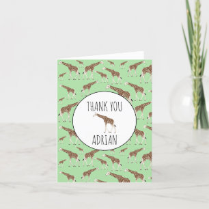 Carte De Remerciements Giraffe Jungle Safari animal
