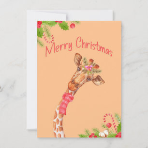 Carte De Remerciements Giraffe Lover Giraffes Afrique Joyeux Noël