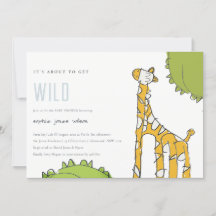 Giraffe sauvage mignonne Baby shower tiré Invitati