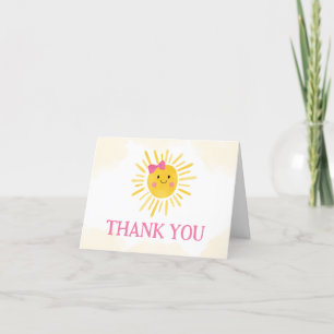 Carte De Remerciements Girl A Little Ray of Sunshine Baby shower
