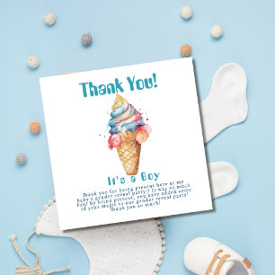 Carte De Remerciements Glace Cream Genre Revey Party C'est un garçon