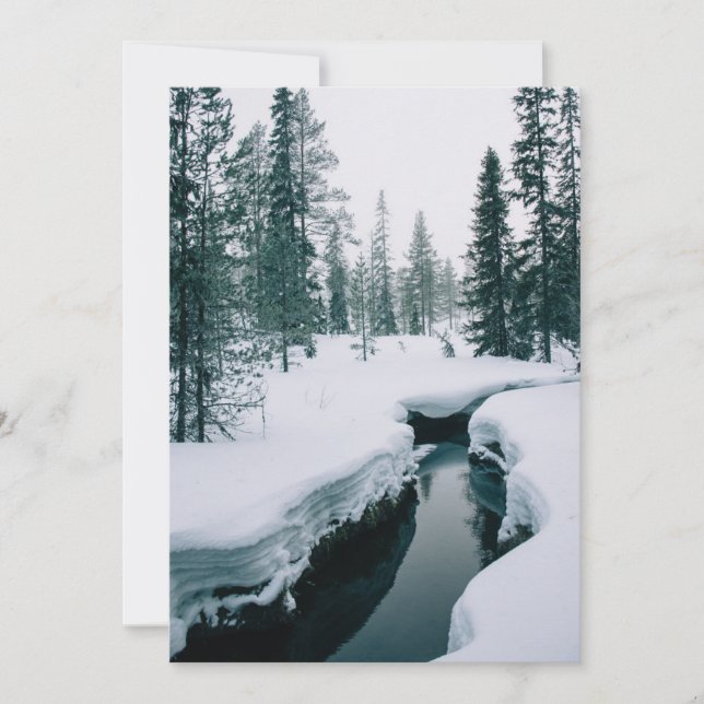 Carte De Remerciements Glace et neige | Flux dans un paysage hivernal enn (Devant)