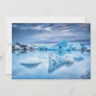 Carte De Remerciements Glace et neige   Lagune Jokulsarlon, Islande