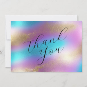 Carte De Remerciements Glam arc-en-ciel Iridescendant