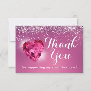 Carte De Remerciements Glam Girly Coeur Bourgogne