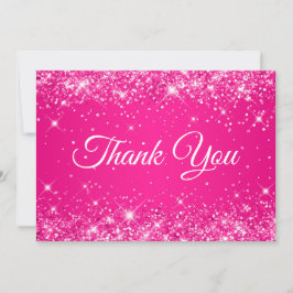 Carte De Remerciements Glittery Hot Pink 40e anniversaire