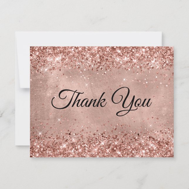 Carte De Remerciements Glittery Rose Gold 40th Birthday (Devant)