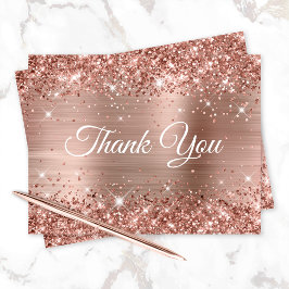 Carte De Remerciements Glittery Rose Gold Foil 40e anniversaire