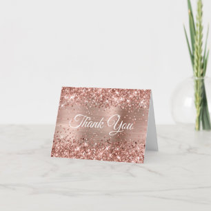 Carte De Remerciements Glittery Rose Gold Foil 40e anniversaire