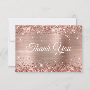 Carte De Remerciements Glittery Rose Gold Foil 40e anniversaire