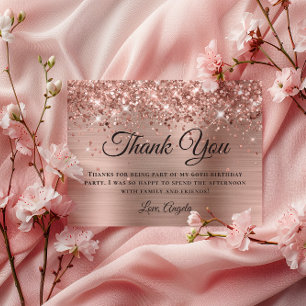 Carte De Remerciements Glittery Rose Gold Foil 60e anniversaire