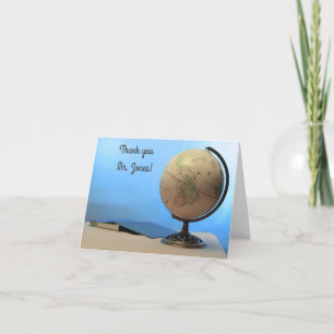Carte De Remerciements Globe & book Journée d'appréciation de l'enseignan