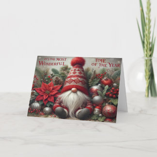 Carte De Remerciements Gnome for the Holidays Christmas Card