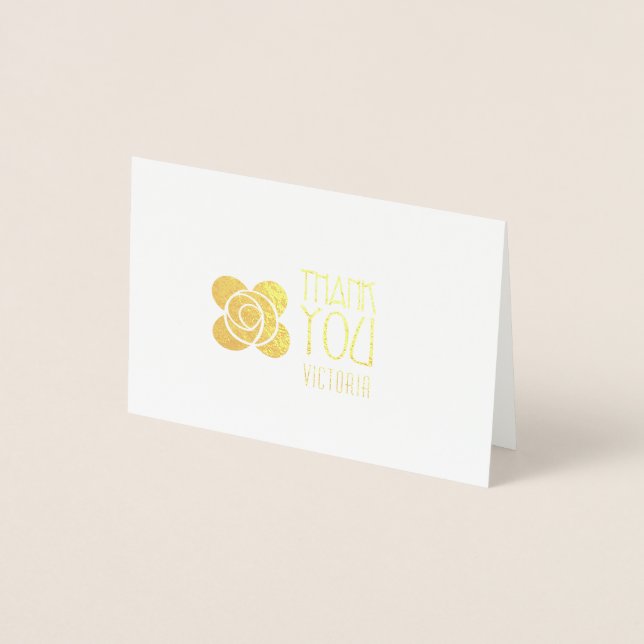 Carte de remerciements Gold Art déco (Devant)