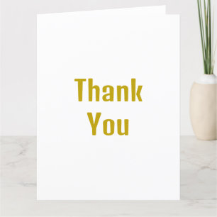 Carte De Remerciements Gold Color Calligraphy Nom professionnel