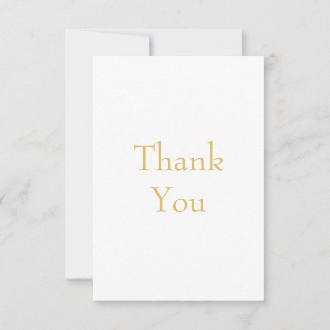 Carte De Remerciements Gold Color Professional Custom (Devant)