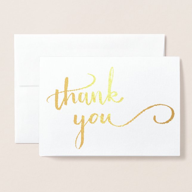 Carte de remerciements Gold Foil (Devant avec enveloppe)