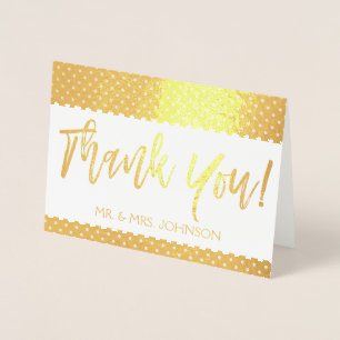 Carte de remerciements Gold Foil de la mariée et d
