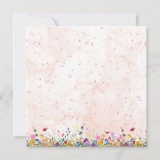 Carte De Remerciements gold frame card, wildflower card, floral blank car