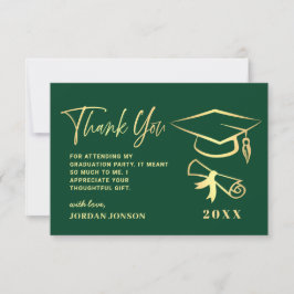 Carte De Remerciements Gold Green Modernisation