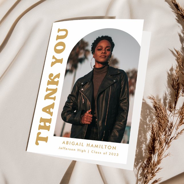 Carte De Remerciements Gold Offset Arch 4 Diplôme photo (Créateur téléchargé)