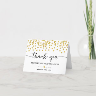 Carte de remerciements Gold Parties scintillant Po