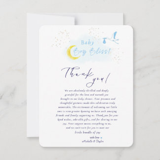 Carte De Remerciements Gold Starlit Baby Boy Bliss Stores Livraison spéci