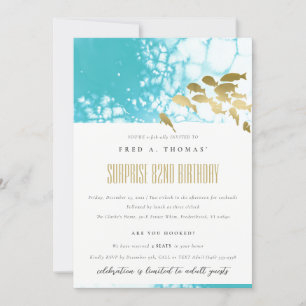 Carte De Remerciements Gold Turquoise Poisson sous-marin N'importe quel â