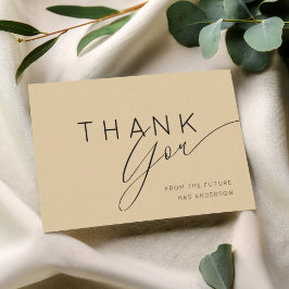 Carte De Remerciements Golden Beige Thank You Bridal Shower