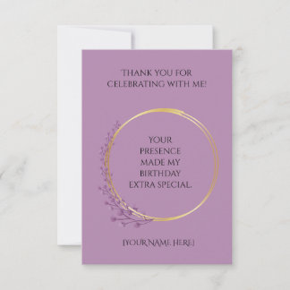Carte De Remerciements Golden Bloom Anniversaire Party personnalisable av