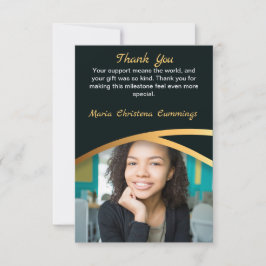 Carte De Remerciements Golden Elegance Class Of Photo Graduation