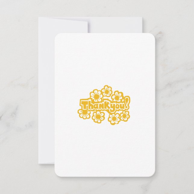 Carte De Remerciements Golden Flowers  (Devant)