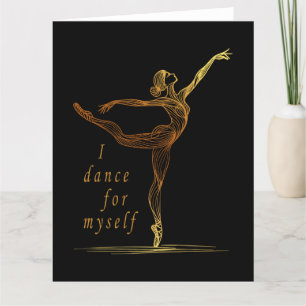 Carte De Remerciements Golden Line Art Ballerina - Je Danse Pour Moi