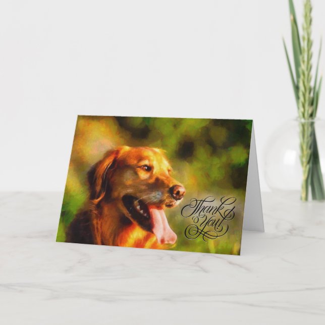 Carte de remerciements - Golden Retriever Chien Ca (Devant)
