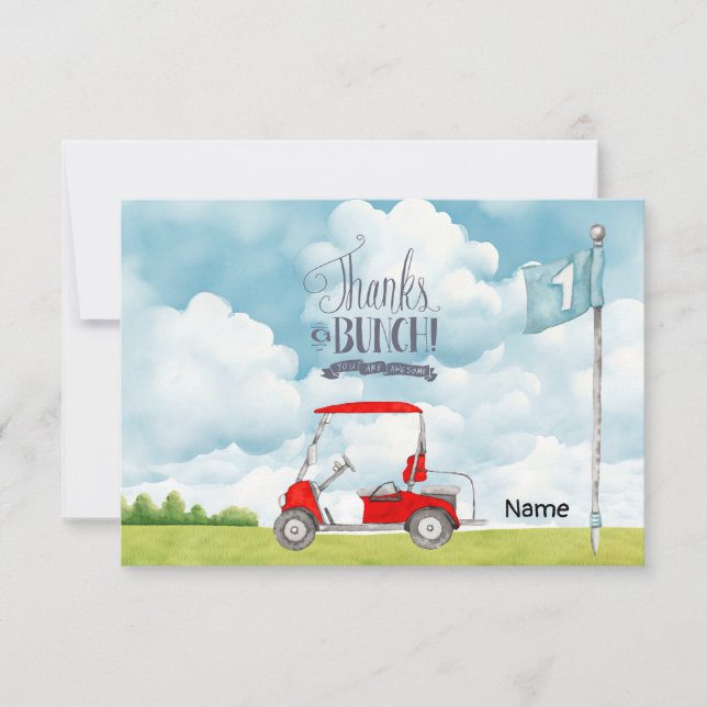 Carte De Remerciements Golf 1er anniversaire (Devant)