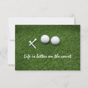 Carte De Remerciements Golf Life est mieux sur le terrain de golf