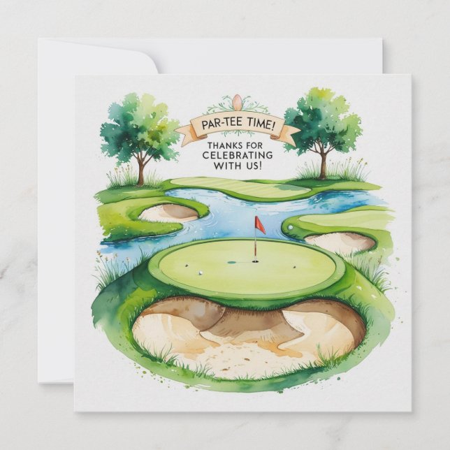 Carte De Remerciements Golf mariage pour célébrer avec nous (Devant)